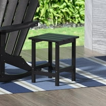 Garden Square Plastic Adirondack Outdoor Side Table, Black