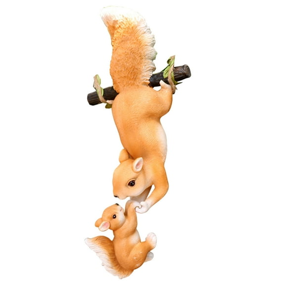 Garden Squirrel Statues Swing Squirrel Statue Tree Hanging Squirrel Sculpture Cute Swing Animal Figurine Ornament for Lawn Garden Courtyard Terrace Patio Tree Fence Landscape Crafts