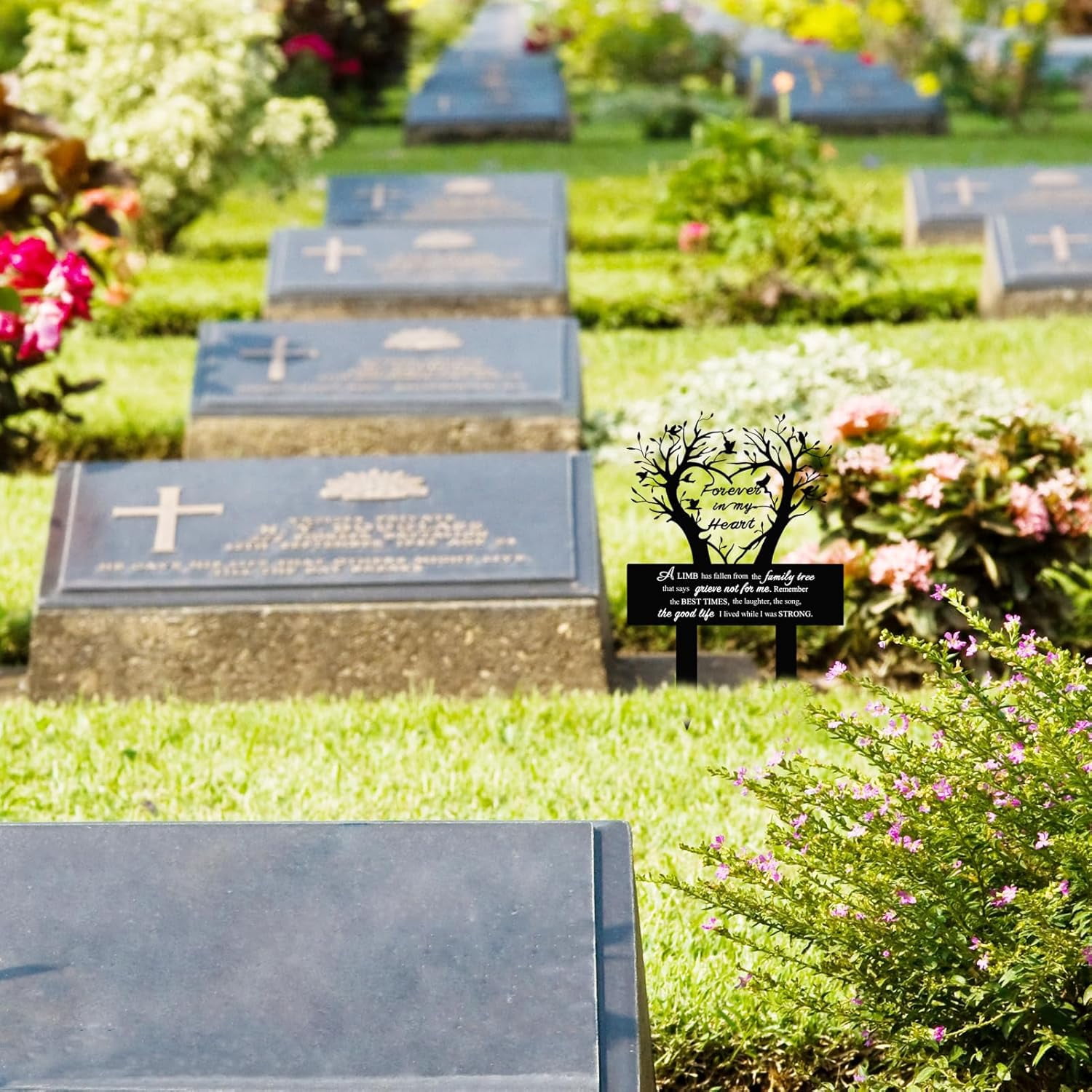 Garden Stake Graves Cemetery Decorations Metal Memorial Grave Markers