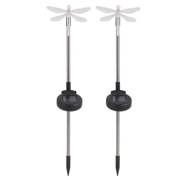 Garden Stake LED Light, Solar Powered Pathway Decor with White LED Landscape for Automatic Dusk to Dawn Illumination (2Pcs/Set)