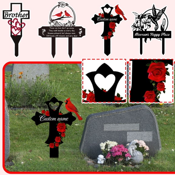 Garden Stake Metal Sign,Cemetery Decorations For Grave,Metal Cemetery Memorial Plaques For Outdoors