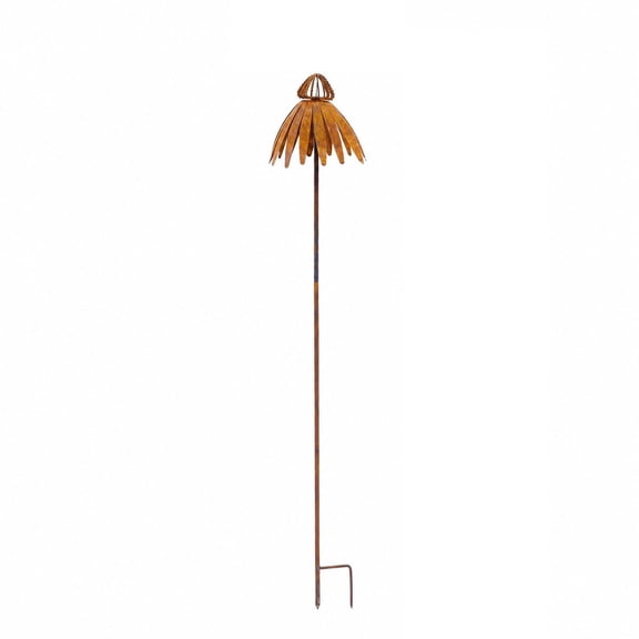 Garden Stake Rusty Metal Echinacea Flower Yard Art Decor For Outdoor Lawn Patio 1 Pack