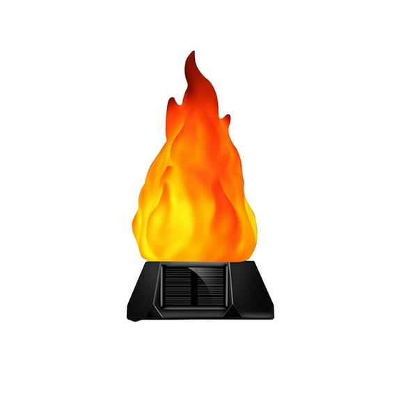 Garden Stake Solar Powered Ground Stake Torch Lamp Flame Style Decorative Garden Torch Lamp Rubber Coated Torch Lamp Black One Size