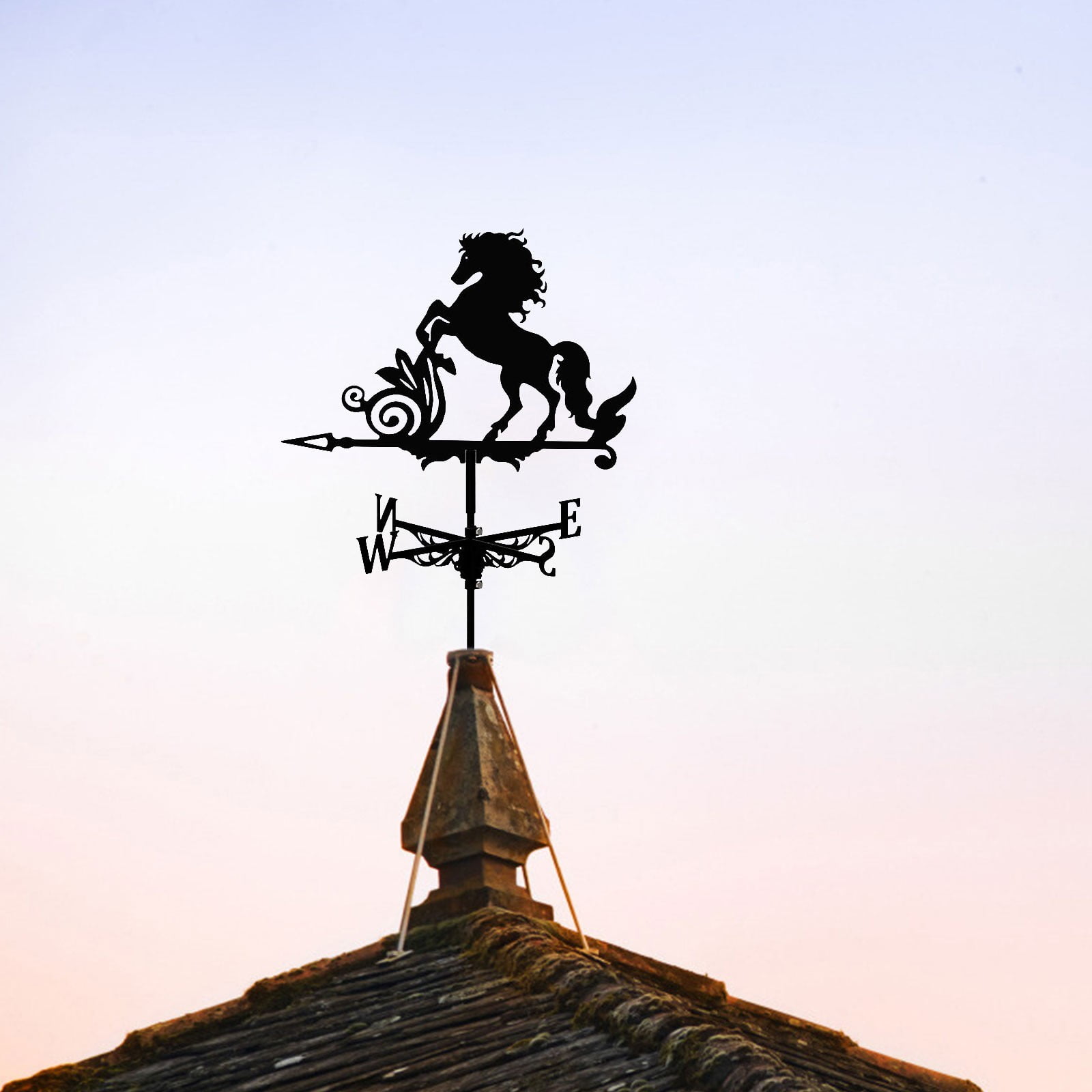 Garden Stake Weather Vane,Horse Modeling Metal Iron Art Decor Outdoor