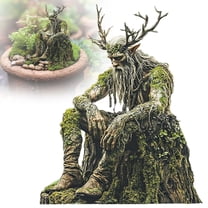 Garden Stakes, Acrylic 2D Flat Flower Pot Stake Garden Ground Insert Garden Stakes, Outdoor Pathway Accent with Decorative Ground Spike, Tree Man Fairy Earth Goddess Statue for Yard Lawn