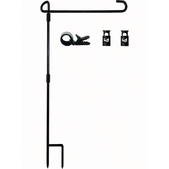 Garden Stand-Holder-Pole With Stopper And Clip Waterproof Powder-Coated Paint House Flags,Decorative Yard Seasonal Flags