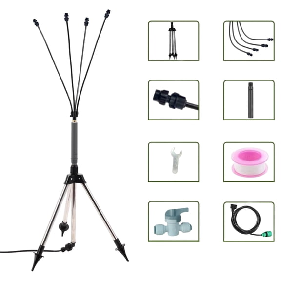 Garden Standing Misting Adjustable Stand Misting System Standing Misting Cooling System for Garden Pool Backyard Garden