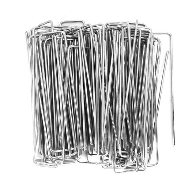 Garden Staples, 100Pcs Landscape Staples Stainless Steel Ground Garden Staple Pins Weed Barrier