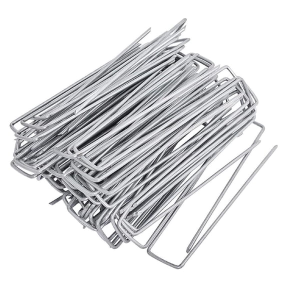 Garden Staples 200 Pack, 6 Inch Galvanized Steel Landscape Stakes - Securing Weed Barrier Fabric, Ground Cover, Lawn, Fence, Tarps