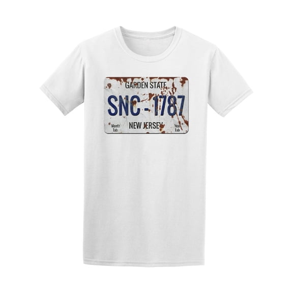 Garden State New Jersey Plate T-Shirt Men -Image by Shutterstock, Male XX-Large