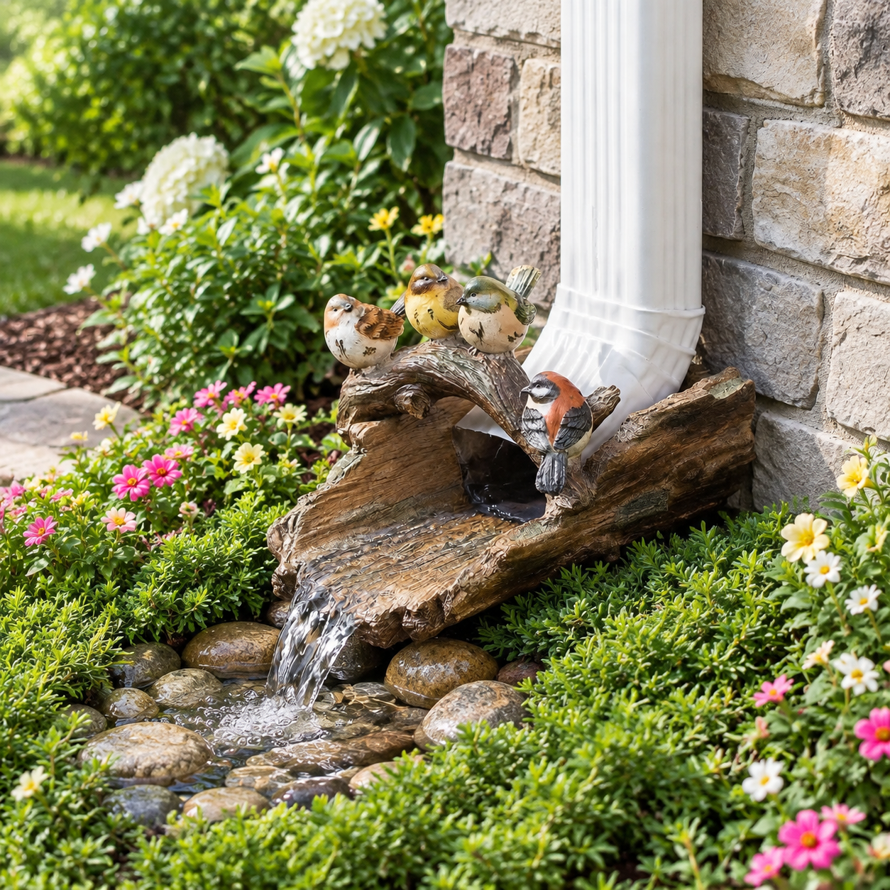 Garden Statue Birds Splash Block Outdoor Gutter Downspout Extension ...