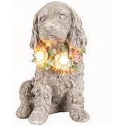Garden Statue Dog Memorial Gifts - Yard Art Decoration with Solar LED Lights Waterproof Resin Garden Figurine Decor for Outdoor Patio Yard Lawn Ornament