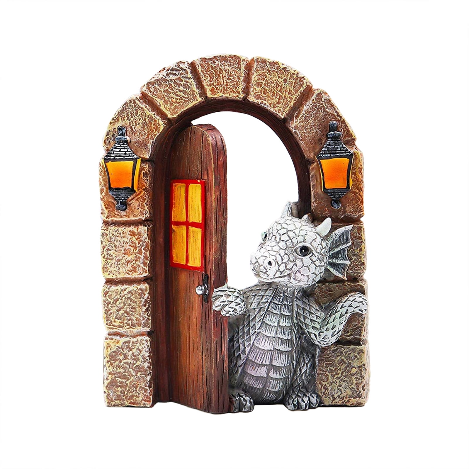 Garden Statue Outdoor Decor Garden Dinosaur Eating Figurine Yard Art