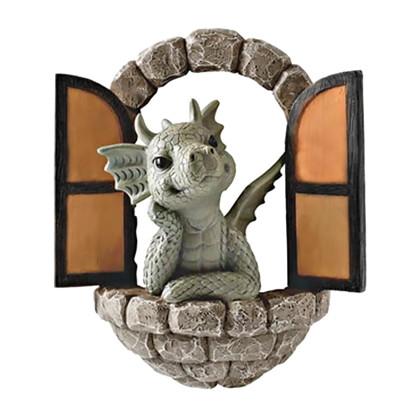 Garden Statue Outdoor Decor Garden Dinosaur Eating Figurine Yard Art