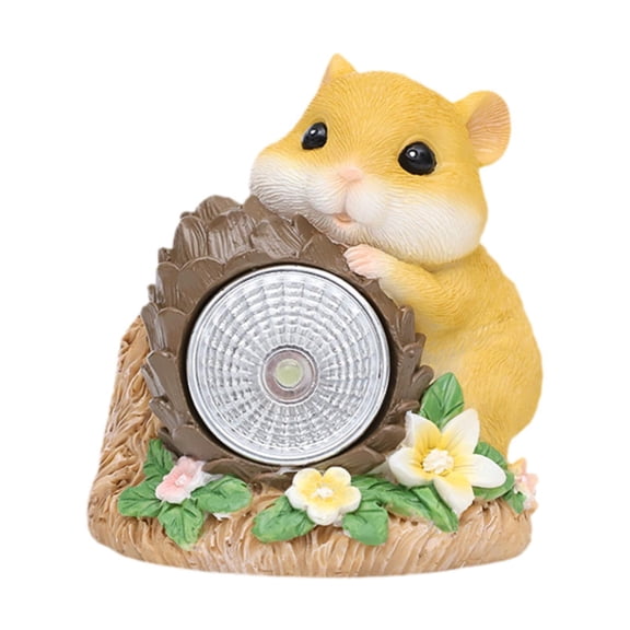 Garden Statue Solar Light Animal Figurine Resin Decorative Collectible for Patio Yard Balcony Lawn