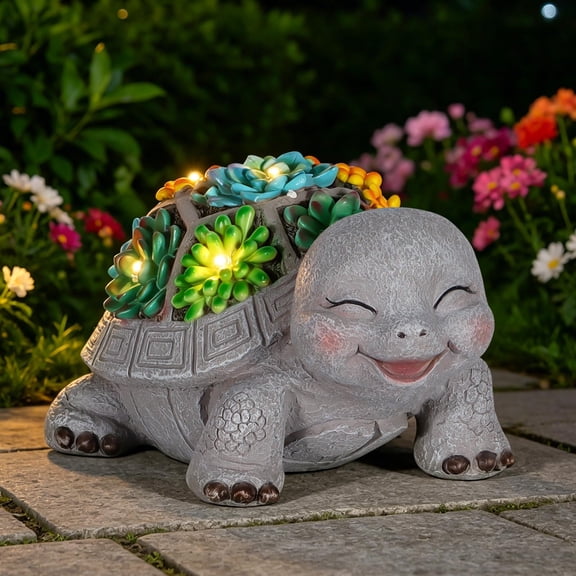 Garden Statue Turtle Solar LED Lights Outdoor Yard Patio Decor
