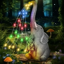 Hvxrjkn Solar Watering Elephant Statue 11.81*4.72in Waterproof Resin Solar Outdoor Statue Elegant Outdoor Garden Decor for Patio Balcony Yard Lawn