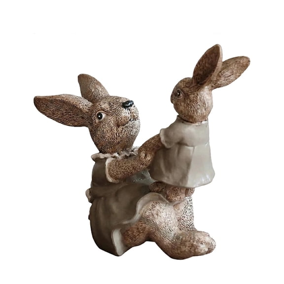 Garden Statues Kissing Bunny Sculpture – Cute Rabbit Figurines for Outdoor Garden Décor, Yard Decoration, Collectible Bunny Figurines, 6.2" L x 2.9" W x 6.2" H