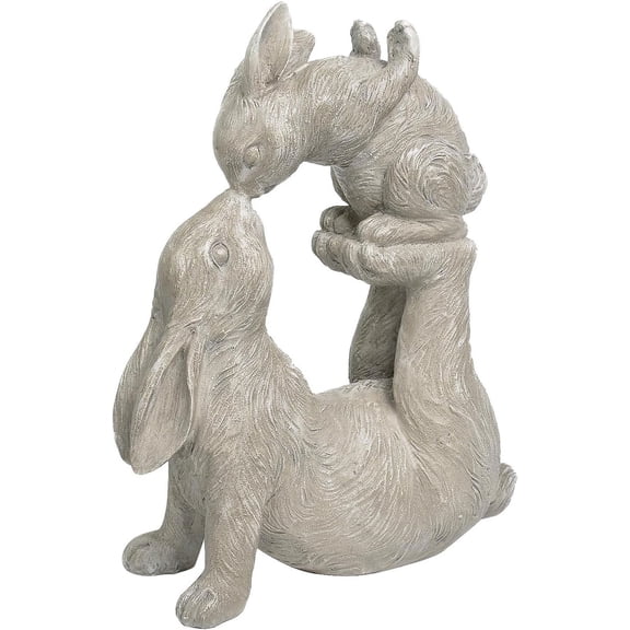 Garden Statues Kissing Bunny Sulpture - Garden Décor Rabbit Collectible Figurines Yard Decorations Outdoor 11.8" L x 4.8" W x 14.6" H