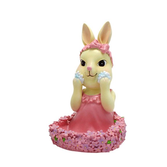 Garden Statues Outdoor Fence Decoration Resin Rabbit Figurine Sculpture