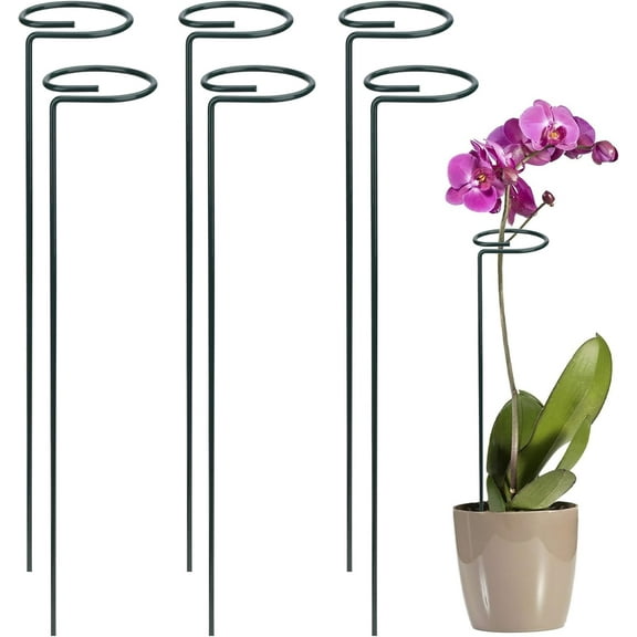 Garden Stem Support, Weather-resistant Rust-proof Thick Strong Wire for Indoor Outdoor Plants, Tall Plant Support Stake with Open Slot for Most Small Stems, Easy-to-use Plant