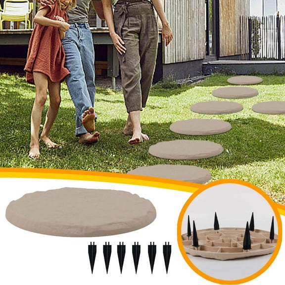 Garden Stepping Stones With Ground Nails Garden Decoration Decorative Outdoor Walkway Suitable For Park Courtyard Courtyard School Hexagonal Shape