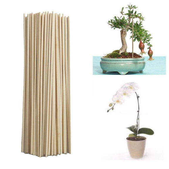 Garden SticksforPlants Support, Wooden Garden Stakes, 12 In, Stackable Plant Support, Potted Greenery, 50 Pc