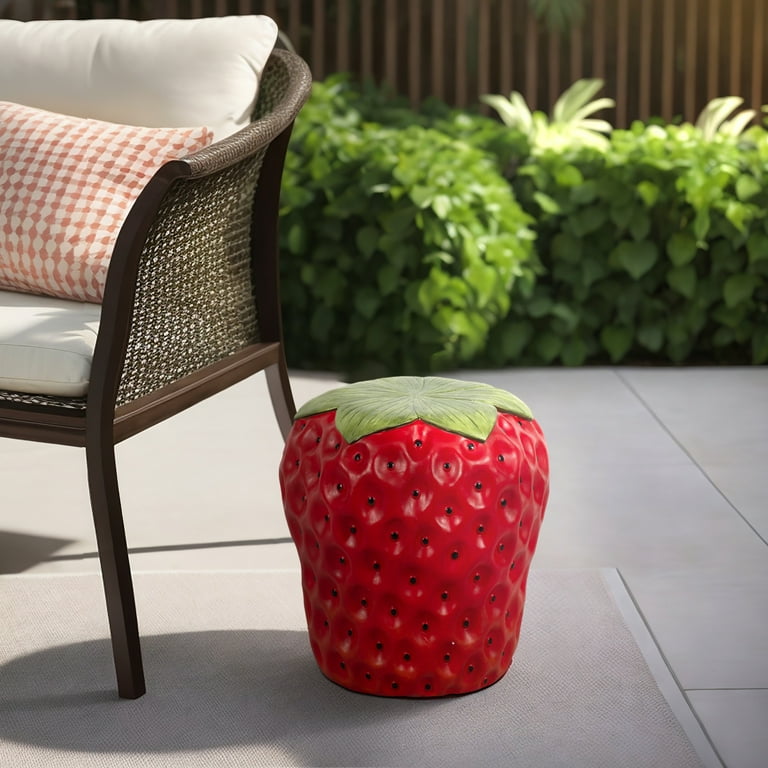Garden Stool Resin Polyresin Strawberry Shape Design Durable