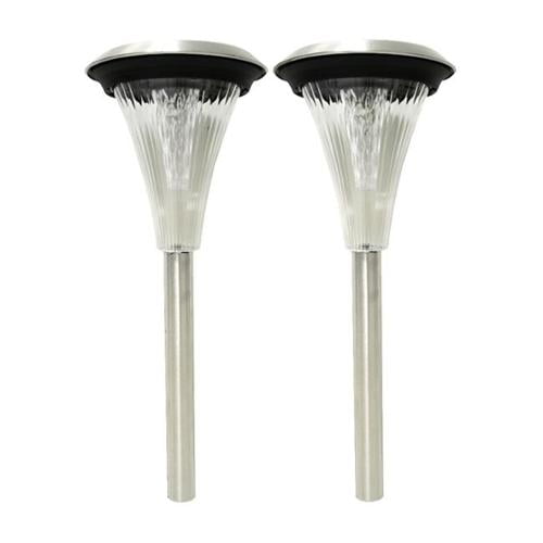 Garden Sun Light ST366 Stainless Steel Cone Solar Light - Set of 2