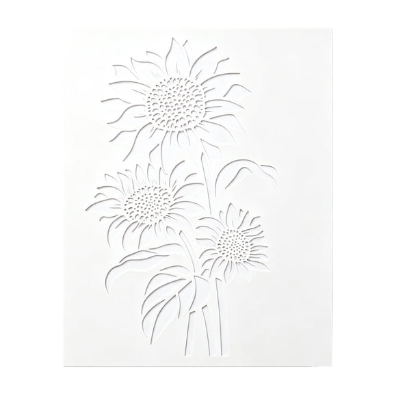 Garden Sunflower Stencil D, Reusable Painting Template for DIY Crafts with PET Hollow Design for Wall Art and Cards and Kids and Adults and Teachers and Home