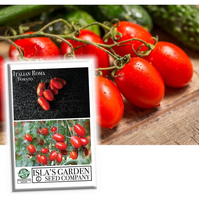 Italian Roma Bush Italian Roma Tomato Seeds for Planting - 100+ Heirloom Non-GMO Seeds ...