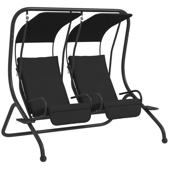 Garden Swing Chair, Two-Seat Outdoor Rocking Chair with Removable ...