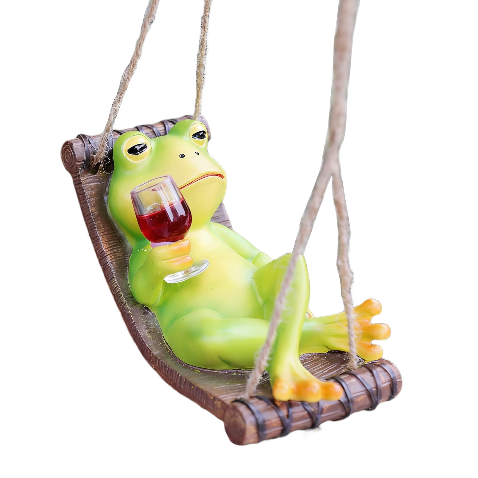 Garden Swing Frogs Statue Sleepings Frog Sculptures Figurines for Outdoor Yard Lawns Patio Decorations