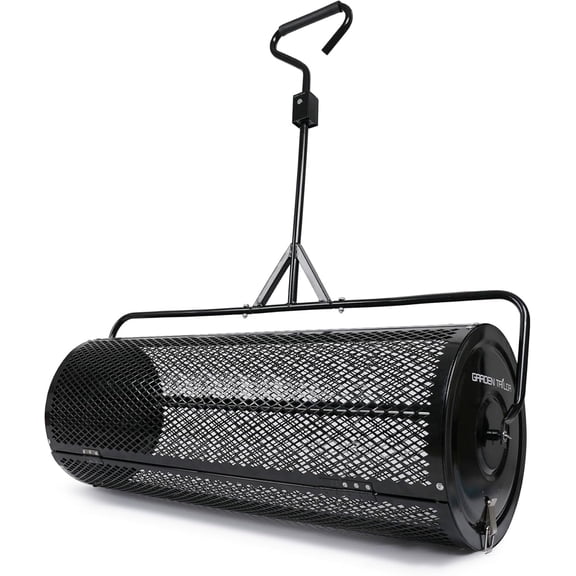 Garden Tailor Compost Spreader 44 Inch Towable Peat Moss Spreader with Installation Accessories, Metal Mesh Roller Lawn Spreader for Top Soil, Manure, Mulch, Top Dressing - Garden spreaders for lawns