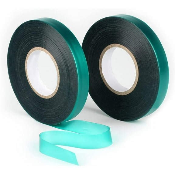Garden Tape Roll,Bexikou 2 Rolls 1/2 Inch Wide Stretch Tie Tape,Garden Tie Tape Thick Plant Ribbon Garden Green Plant Tape for Branches, Flowers, Plants, Total 295 Feet
