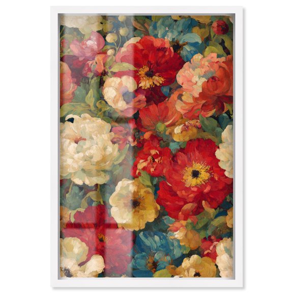 Garden Tapestries II Shadowbox Print Floral Landscape Art by Art Remedy, White Frame, 30 x 45
