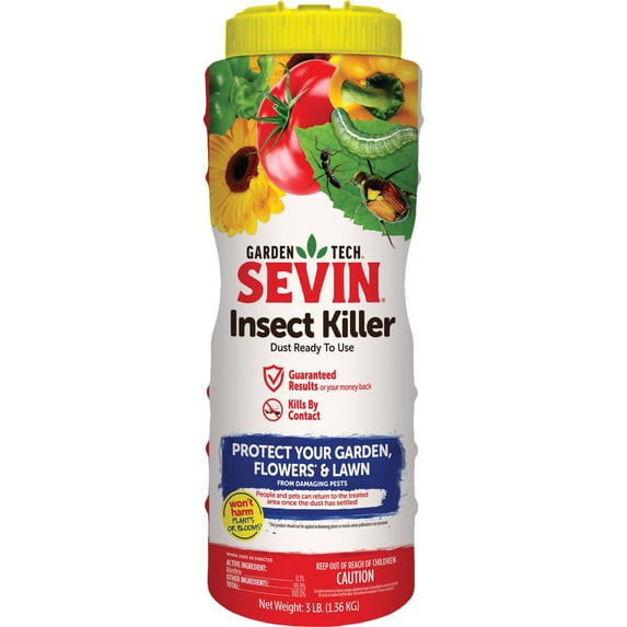 Garden Tech Sevin 5-Percent Dust Bug Killer Shaker Canister, pack of 3 - 1lb shakers