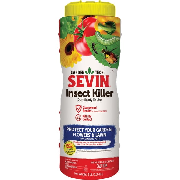 Garden Tech Sevin 5-Percent Dust Bug Killer Shaker Canister, pack of 3 - 1lb shakers
