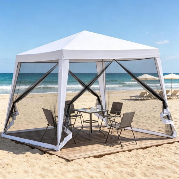 Garden Tent Canopy,Outdoor Party Tent,Garden Gazebo,Sun Shelter Tent,Modern 10'L x 10'W x 8'H Garden Gazebo for Parties, Beach, Camping