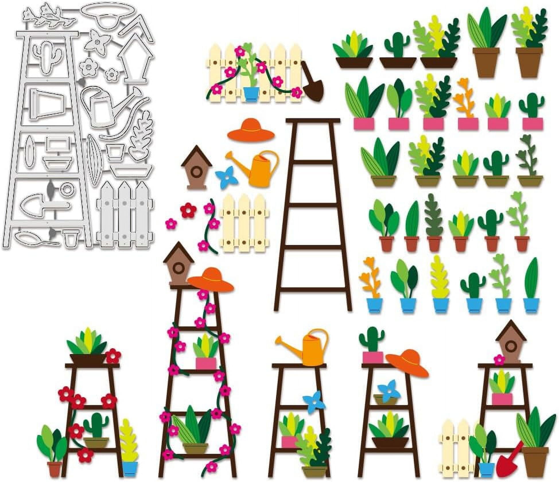 Garden Theme Metal Cutting Dies - Carbon Steel Stencils For Card Making, Scrapbooking (3 Dies)