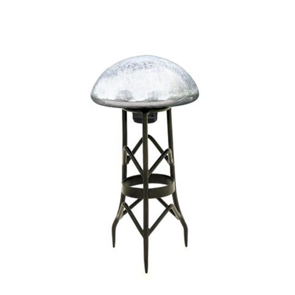 Garden Toad Stool - Silver Crackle