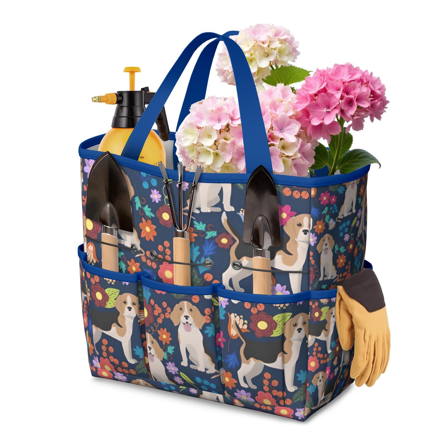 Garden Tool Bag,Beagle Dog Dog and Pioneer Flower Garden Tool Organizer ...
