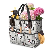 Garden Tool Bag,Bulldog Dog Garden Tool Organizer,Garden Gifts,Waterproof Multi-Pocket Garden Tool Storage 11.8x5.5x11.4 Inch(Tools NOT Included)