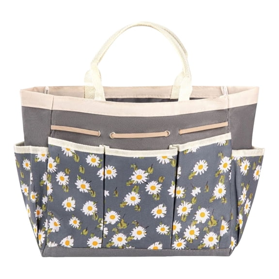 Garden Tool Bag, Multi-Pocket Gardening Tote Bag Organizer, Durable Utility Storage Caddy Craft Bag, Dark Gray, 1PC