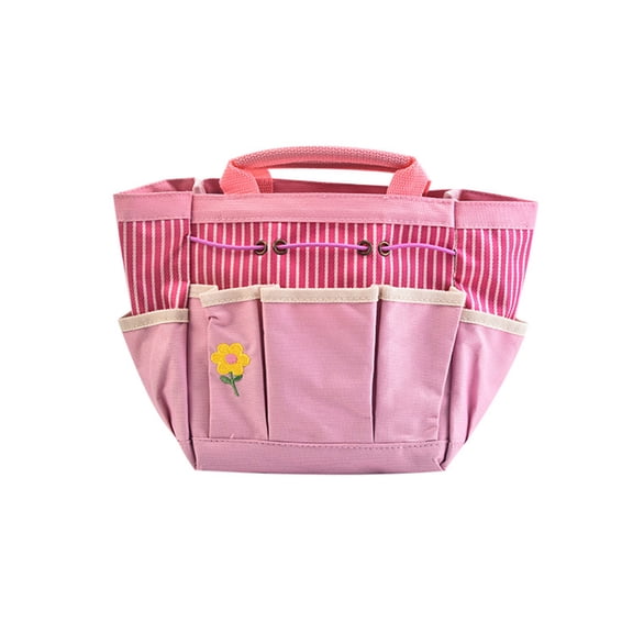 Garden Tool Bag, Oxford Tote Bag with Pockets Gardening Plant Tool Organizer Storage Carrier Store for Outdoor (Pink)