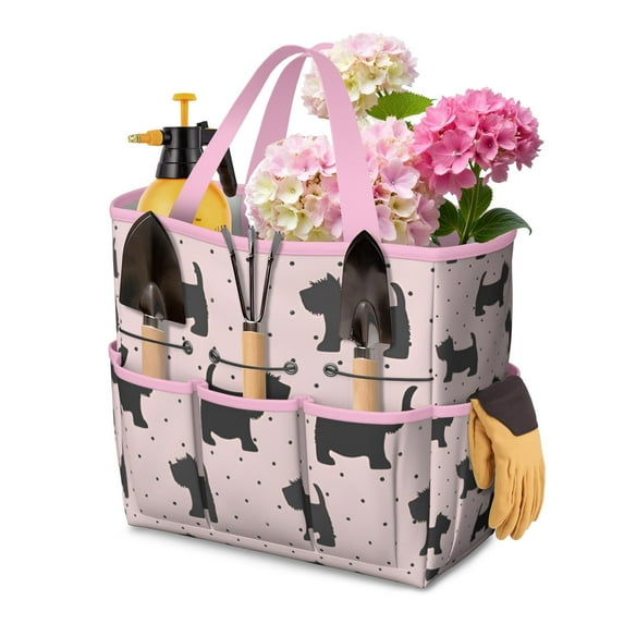 Garden Tool Bag,Scottish Terrier Garden Tool Organizer,Garden Gifts,Waterproof Multi-Pocket Garden Tool Storage 11.8x5.5x11.4 Inch(Tools NOT Included)
