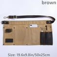 thumbnail image 1 of Garden Tool Belt Gardening Apron Multi Pocket Half Short Apron Genuine Leather Waist Belt Woodworker Electrician Tool Bag (Brown), 1 of 7