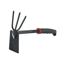 Garden Tool, Heavy Duty Gardening Hand Tools with Soft Rubber Handle, Including Trowel, Rakes, 2-in-1 Hoe, for Fast Weeds Grass Removal,Cultivating, Loosen Soil, Sharp Edge, Ideal Gardening Gifts