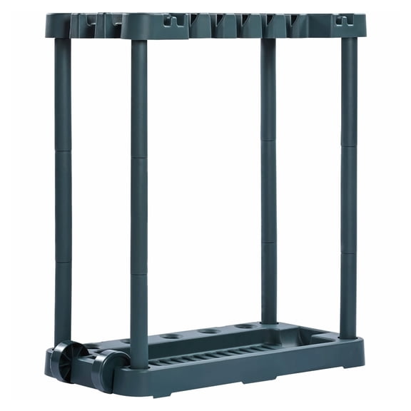 Garden Tool Organizer 10 Slot - Garage Tool Rack for Long Handled Tools, Yard Shed Storage, Rake, Broom, Shovel Holder - PP Garden Tool Stand