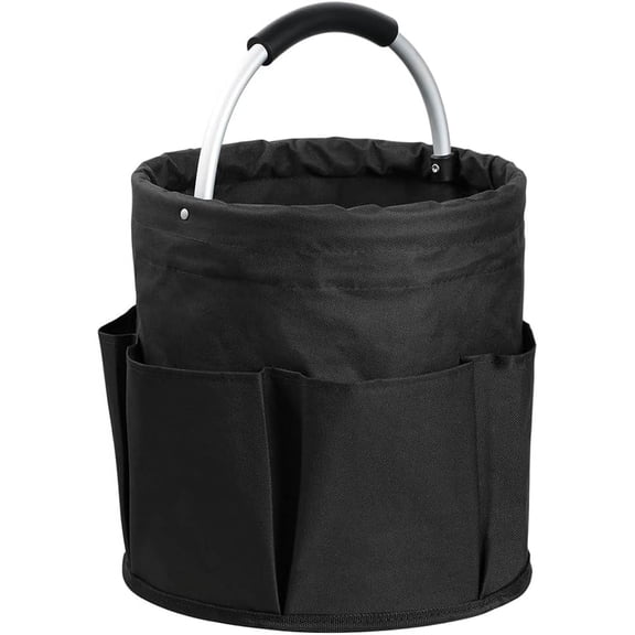 Garden Tool Organizer Bag 17L Collapsible Tool Bag Foldable Tool Organizer Outdoor Camping Garden Harvest Basket Cleaning Supply Caddy with Handle for Home Bathroom Storage Bath Wash Bag